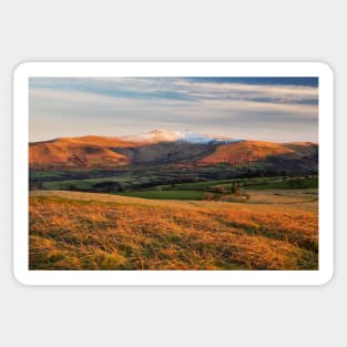 Pen y Fan and Corn Du from Twyn y Gaer, Brecon Beacons National Park Sticker